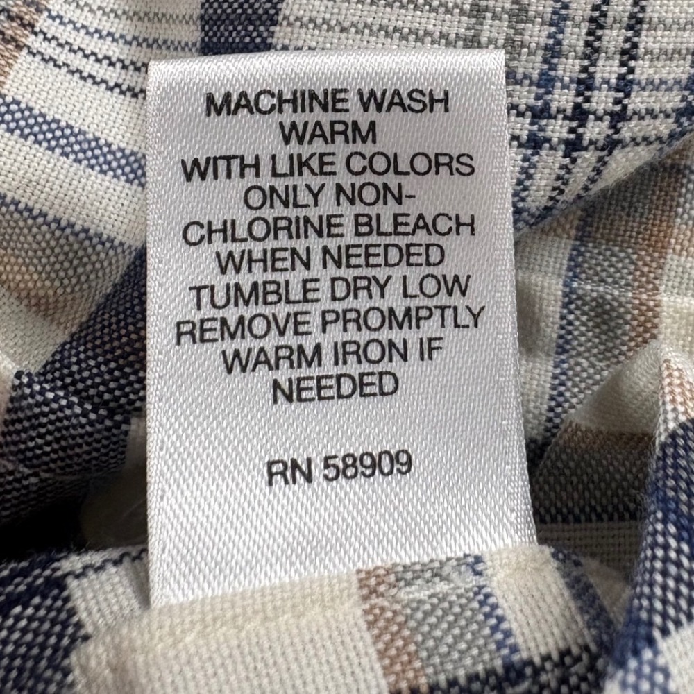 Cremieux Classics Big Man Plaid Button Down Shirt Mens 2XB Blue Tan 100% Cotton - Picture 6 of 13
